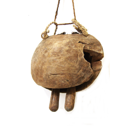 Dzwonek pasterski drewniany Vintage na sznurze XL